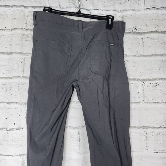 Eddie Bauer Mens Gray Flat Front Straight Leg Stretchy Tech Pants Size 32X30 - Picture 7 of 12